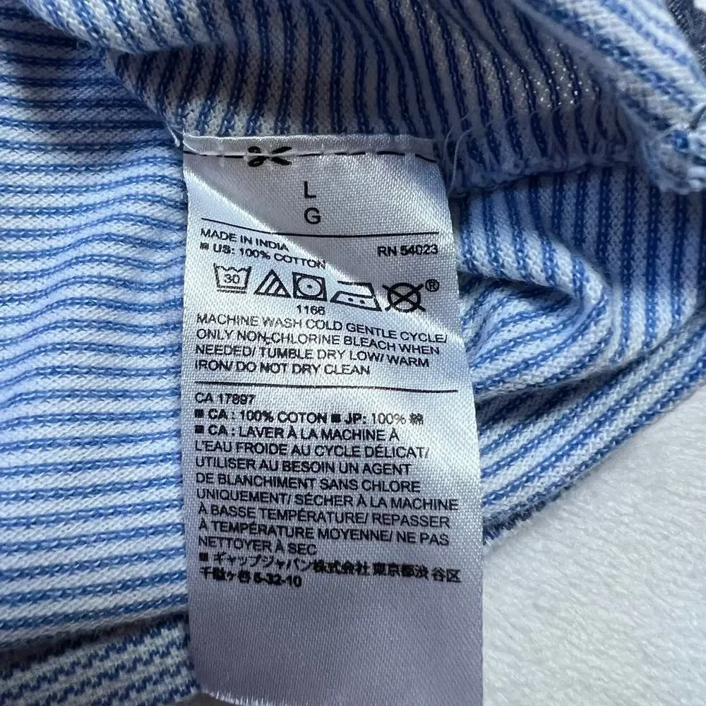 Banana Republic Men's Cotton Stripe Polo Shirt Size L Preppy Classic Casual